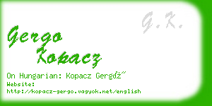 gergo kopacz business card